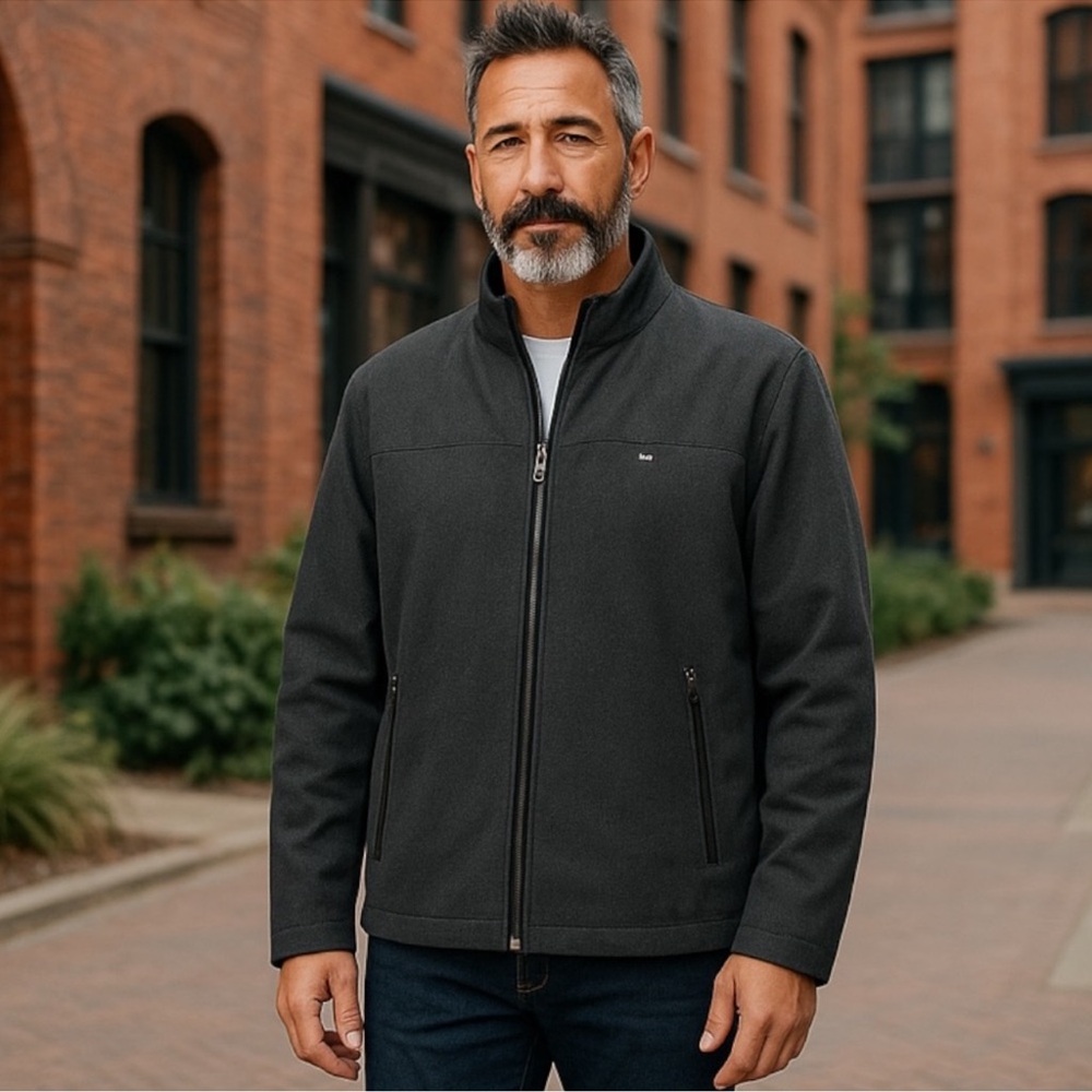 Tommy Hilfiger EUC Men’s Lightweight Soft-shell Classic Gray Jacket Full Zip